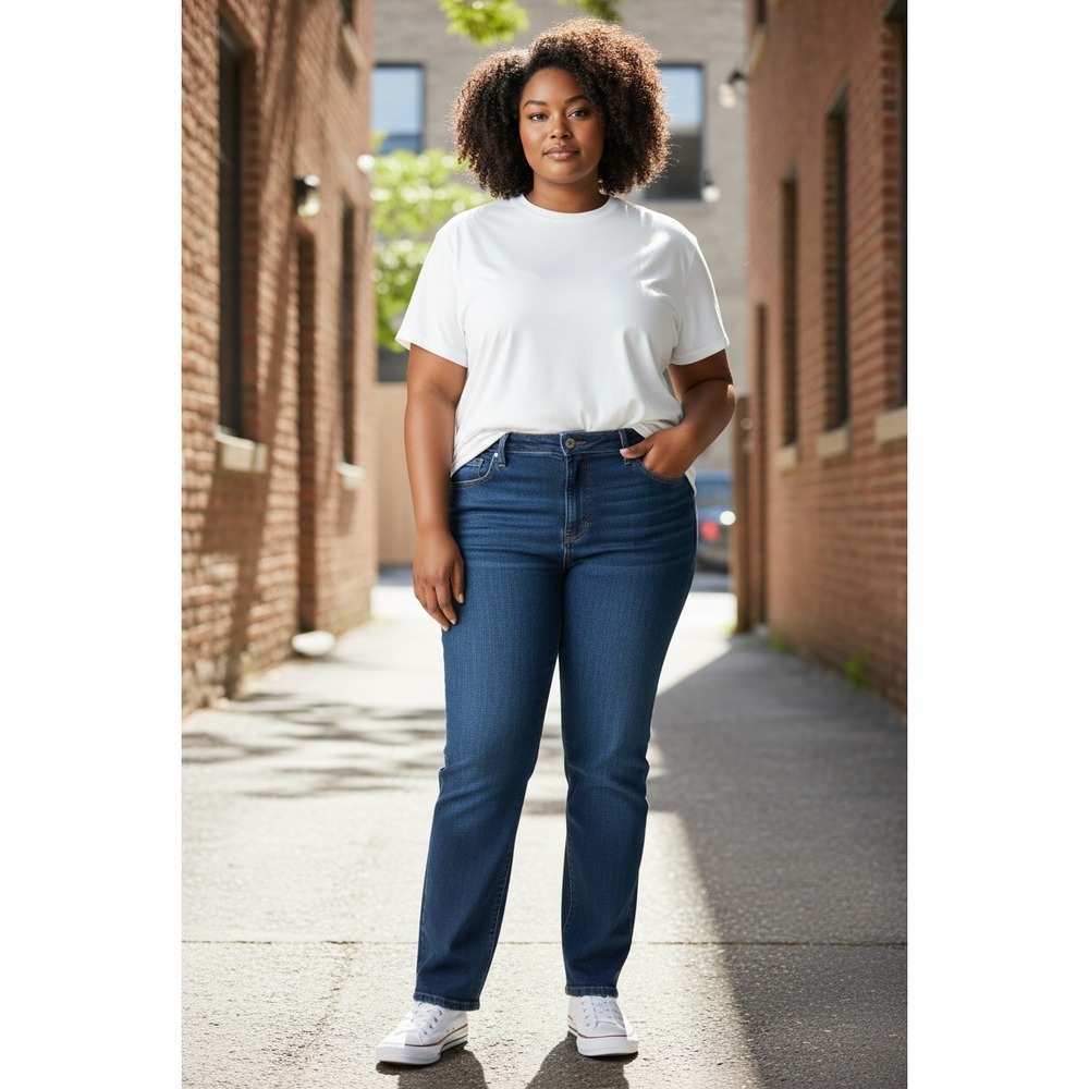 Good American High Rise Straight Jeans Women's Sz 20 Good Icon Straight Stretch